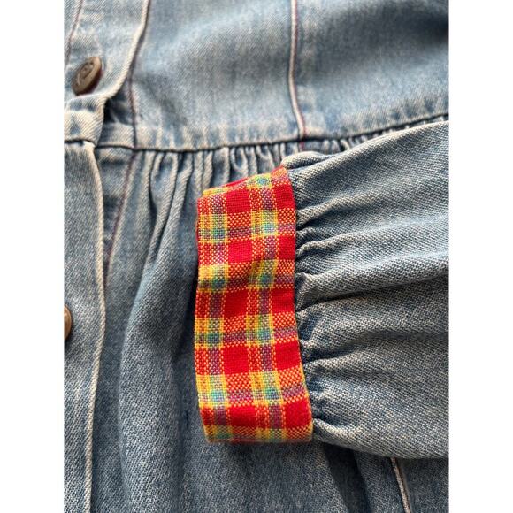 Mickey Stuff for Kids Girls 6X Blue Jean Denim LongSleeves Embroidery Details - Picture 11 of 13